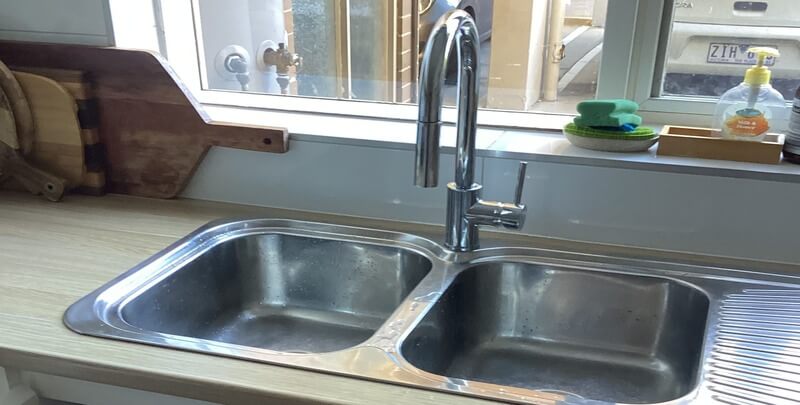 Mixer tap in the kitchen